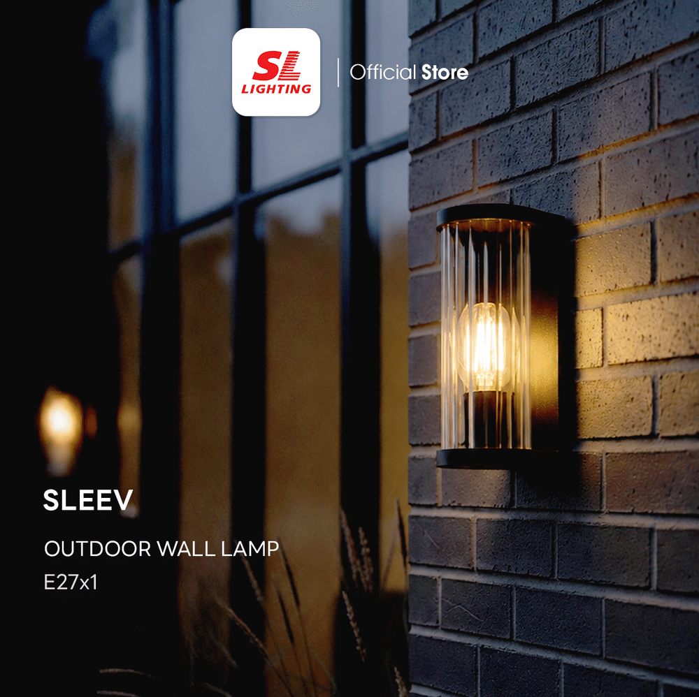 ไฟผนังภายนอก SL LIGHTING SLEEV E27 สีดำ